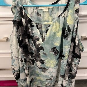 Sleeveless Abstract Print Top